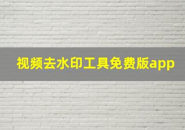 视频去水印工具免费版app