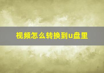 视频怎么转换到u盘里