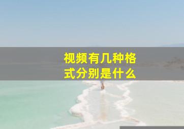 视频有几种格式分别是什么