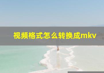 视频格式怎么转换成mkv