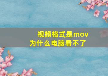 视频格式是mov为什么电脑看不了