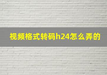 视频格式转码h24怎么弄的