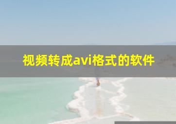 视频转成avi格式的软件