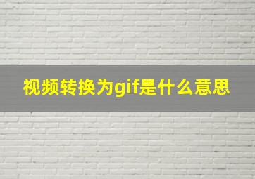 视频转换为gif是什么意思