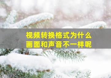 视频转换格式为什么画面和声音不一样呢