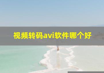 视频转码avi软件哪个好