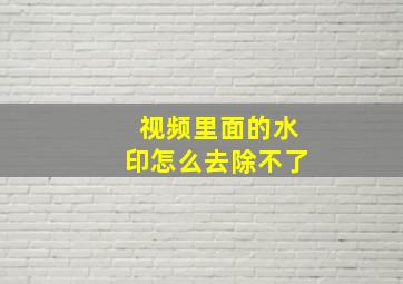 视频里面的水印怎么去除不了