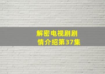 解密电视剧剧情介绍第37集