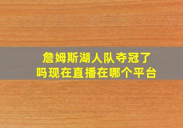 詹姆斯湖人队夺冠了吗现在直播在哪个平台