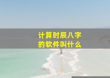 计算时辰八字的软件叫什么