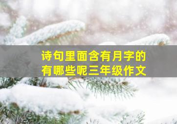 诗句里面含有月字的有哪些呢三年级作文