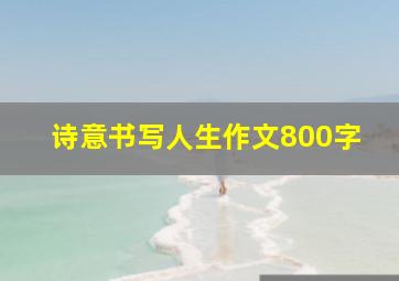 诗意书写人生作文800字