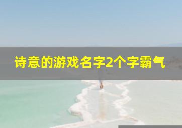 诗意的游戏名字2个字霸气