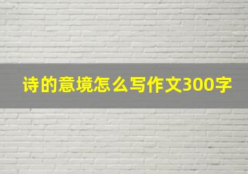 诗的意境怎么写作文300字