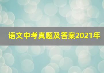 语文中考真题及答案2021年