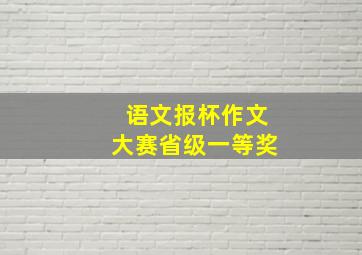 语文报杯作文大赛省级一等奖