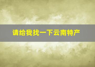 请给我找一下云南特产