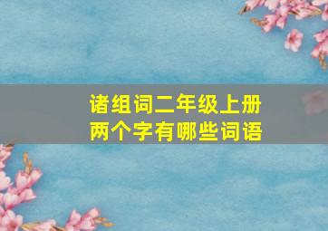 诸组词二年级上册两个字有哪些词语