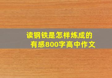 读钢铁是怎样炼成的有感800字高中作文