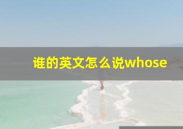 谁的英文怎么说whose