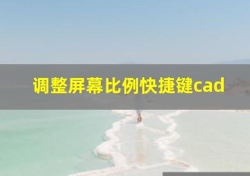 调整屏幕比例快捷键cad