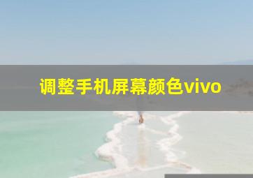 调整手机屏幕颜色vivo