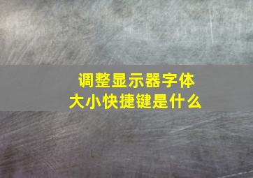 调整显示器字体大小快捷键是什么