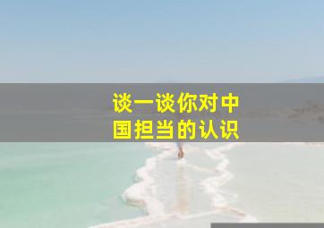 谈一谈你对中国担当的认识