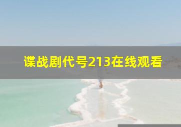 谍战剧代号213在线观看