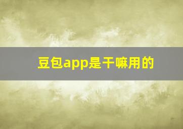 豆包app是干嘛用的