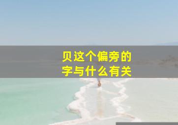 贝这个偏旁的字与什么有关