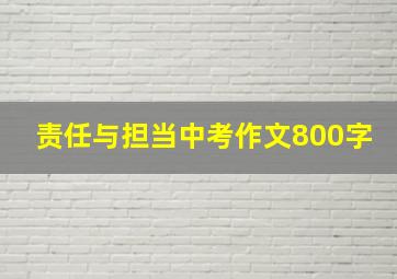 责任与担当中考作文800字