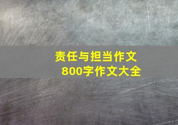 责任与担当作文800字作文大全