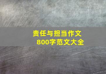 责任与担当作文800字范文大全