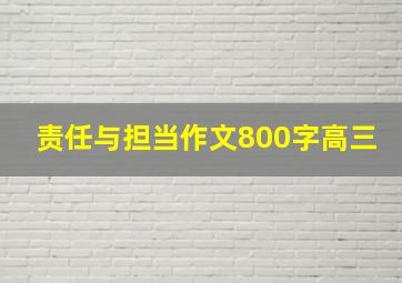 责任与担当作文800字高三