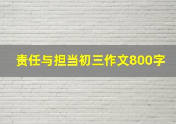 责任与担当初三作文800字