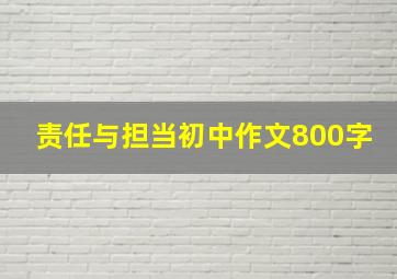 责任与担当初中作文800字