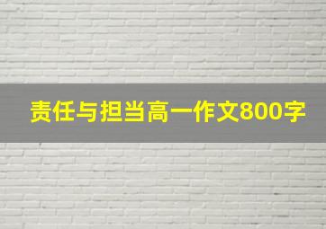 责任与担当高一作文800字