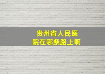 贵州省人民医院在哪条路上啊