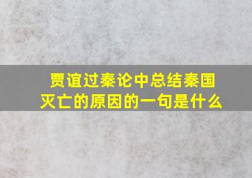 贾谊过秦论中总结秦国灭亡的原因的一句是什么