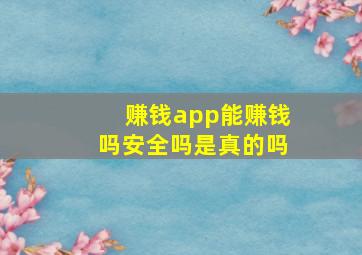 赚钱app能赚钱吗安全吗是真的吗