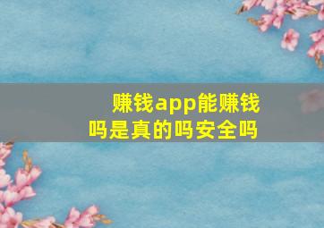 赚钱app能赚钱吗是真的吗安全吗