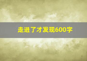 走进了才发现600字