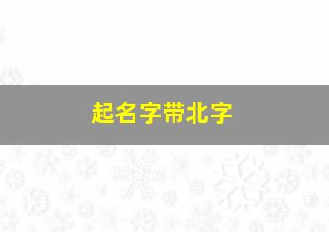 起名字带北字