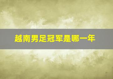 越南男足冠军是哪一年