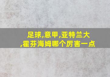 足球,意甲,亚特兰大,霍芬海姆哪个厉害一点