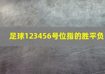 足球123456号位指的胜平负