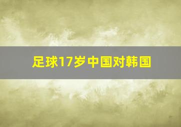 足球17岁中国对韩国