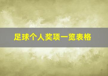 足球个人奖项一览表格