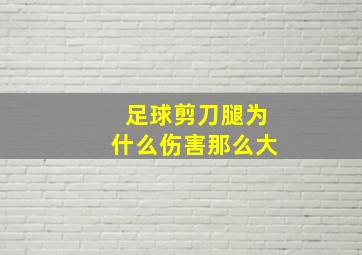 足球剪刀腿为什么伤害那么大